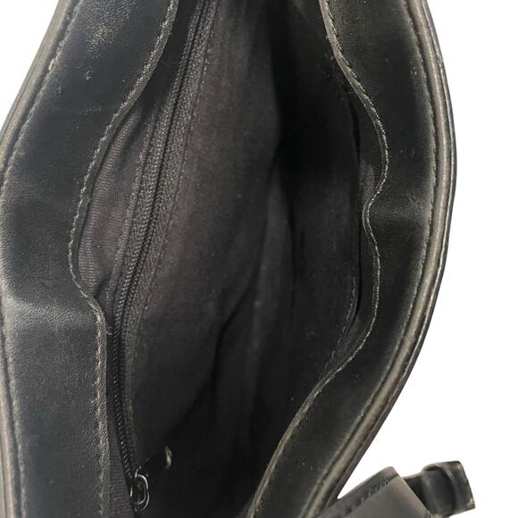 Vintage 90's Y2K Esprit Black Faux Leather Canvas Crossbody Mini Bag Small Purse - Picture 11 of 12